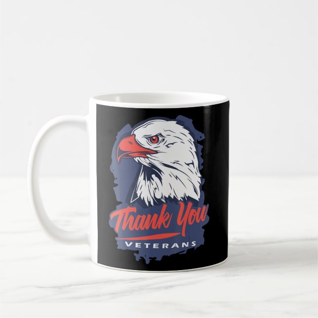 Vielen Dank Veteranen für Veteranen Tag Patriotisc Kaffeetasse (Links)
