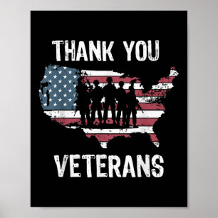 Vielen Dank Veteranen Soldier Memorial Day Sprichw Poster