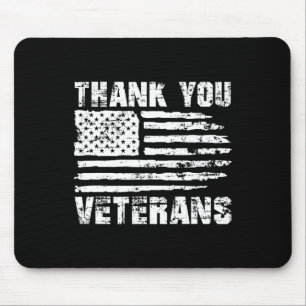 Vielen Dank Veterans American Flag Proud Veteran Mousepad