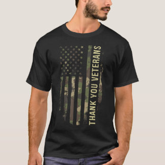 Vielen Dank Veterans Camouflage American Flag T-Shirt