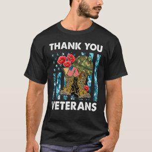 Vielen Dank Veterans Combat Boots Poppy Blume für  T-Shirt