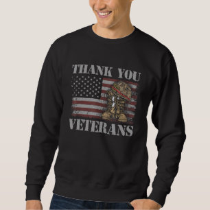 Vielen Dank Veterans Combat Boots Veteran Day Amer Sweatshirt