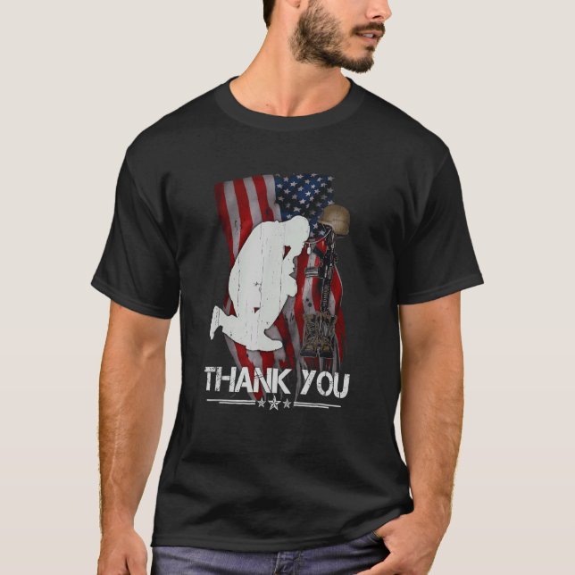 Vielen Dank Veterans Combat Boots Veteran Day Amer T-Shirt (Vorderseite)