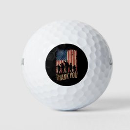 Vielen Dank Veterans Day American Flag Vintag Golfball