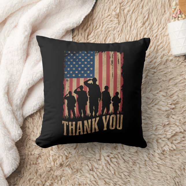 Vielen Dank Veterans Day American Flag Vintag Kissen (Decke)