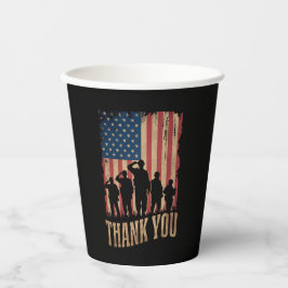 Vielen Dank Veterans Day American Flag Vintag Pappbecher