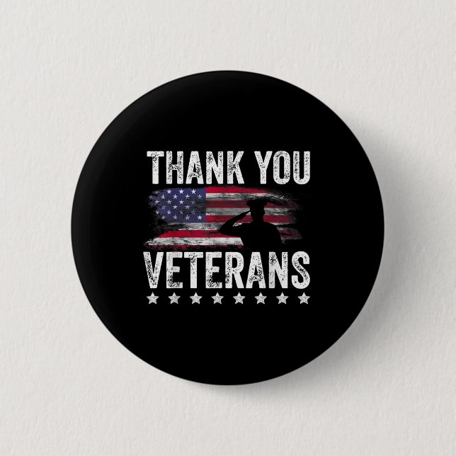 Vielen Dank Veterans Day Memorial Day Partiotic Mi Button (Vorderseite)