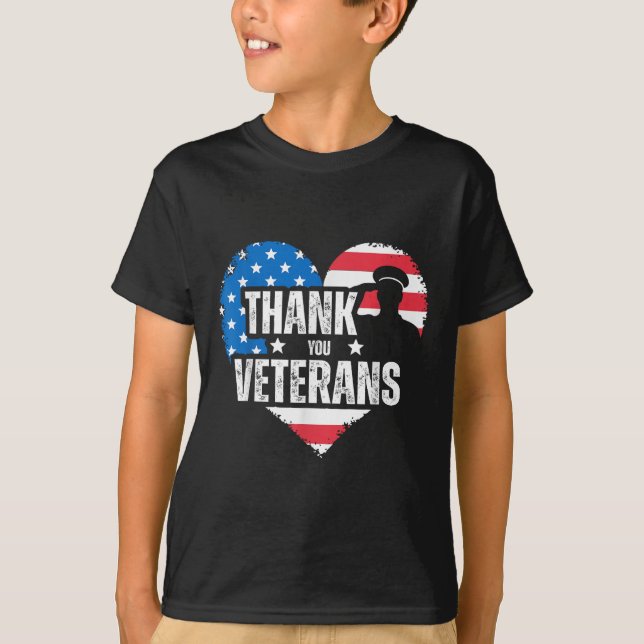 Vielen Dank Veterans Day Memorial Day Partiotic Mi T-Shirt (Vorderseite)