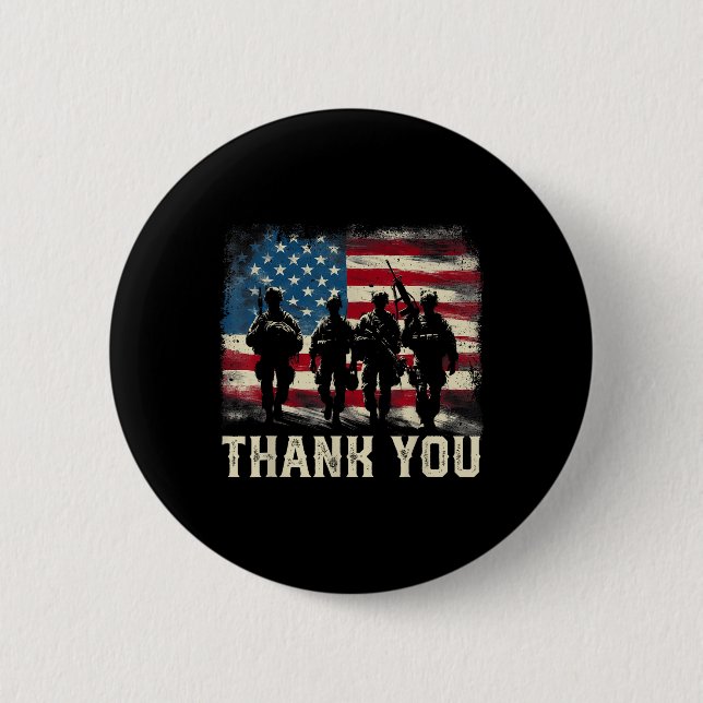 Vielen Dank Veterans Day Memorial Day Partiotic US Button (Vorderseite)