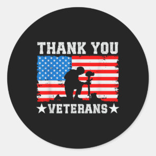 Vielen Dank Veterans Day Memorial Day Patriotic Mi Runder Aufkleber