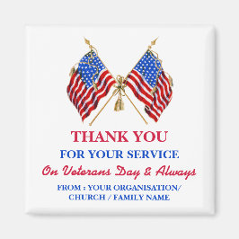Vielen Dank Veterans Patriotic Vintag USA Flag Magnet