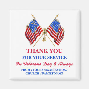 Vielen Dank Veterans Patriotic Vintag USA Flag Magnet