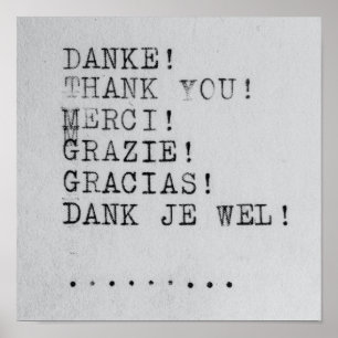 Vielen Dank, viele Sprachen Poster