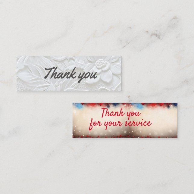 Vielen Dank/Vielen Dank für Ihre Unterstützung Mini Visitenkarte (Vorne/Hinten)