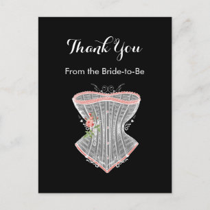 Vielen Dank Vintag Corset Personal Brautparty Postkarte
