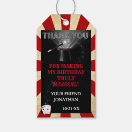 Vielen Dank Vintag Magic Show Birthday Favor Tag Geschenkanhänger