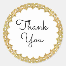 Vielen Dank Vintage, individuell anpassbare Gold F Runder Aufkleber