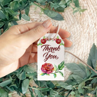 Vielen Dank Vintage Rote Rosen Watercolor Floral