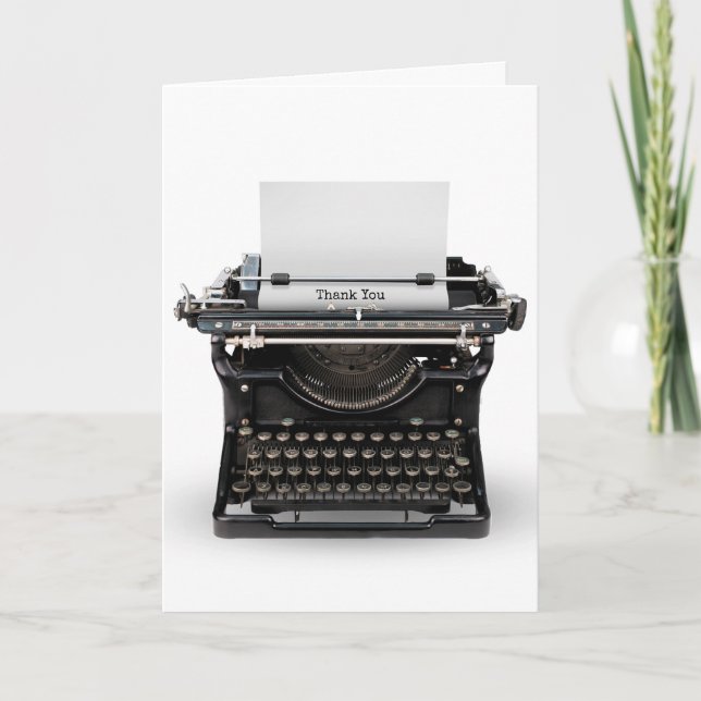 Vielen Dank, Vintager Schriftsteller Dankeskarte (Vorderseite)