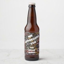 Vielen Dank von Familie Yarn Homey Wertschätzung Bierflaschenetikett