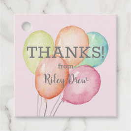 Vielen Dank, Watercolor Balloons Pink Geschenkanhänger