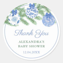 Vielen Dank Watercolor Holidays Baubles Dusche Gef Runder Aufkleber