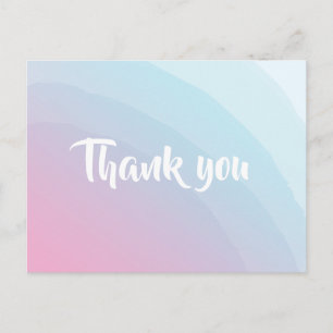 Vielen Dank Watercolor Pink Blue Postcard Postkarte