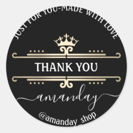 Vielen Dank, Web-Boutique Shop Royal Crown Black Runder Aufkleber