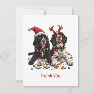 Vielen Dank Weihnachten Cocker Spaniel Hunde Dankeskarte