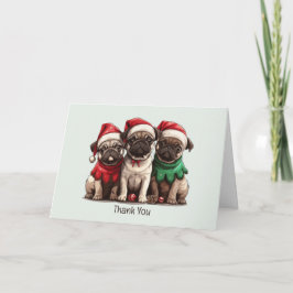 Vielen Dank Weihnachten Mops Hunde Dankeskarte
