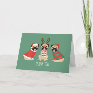 Vielen Dank Weihnachten Mops Hunde Dankeskarte