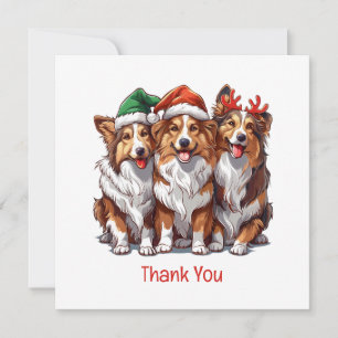 Vielen Dank Weihnachten Shetland Sheepdogs Dankeskarte