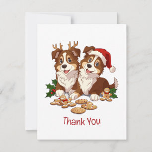 Vielen Dank Weihnachten Shetland Sheepdogs Dankeskarte
