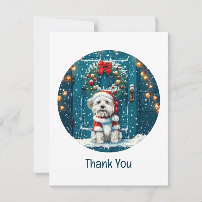 Vielen Dank Weihnachten Shih Tzu Dogs Dankeskarte (Vorderseite)