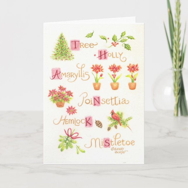 Vielen Dank Weihnachten Weihnachten Natur Dankeskarte (Vorderseite)