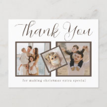 Vielen Dank Weihnachts-Foto Postcard