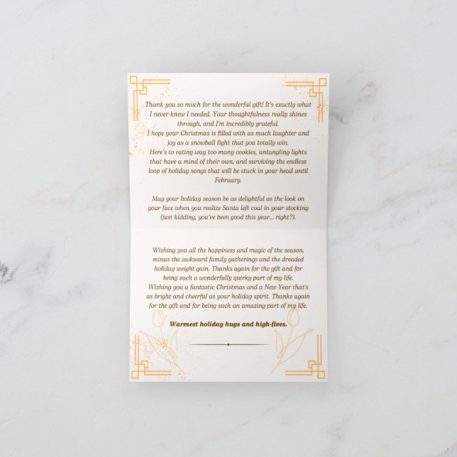 Vielen Dank Weihnachtskarte Dankeskarte (Innenseite)