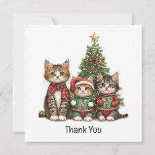 Vielen Dank Weihnachtskatzen Dankeskarte