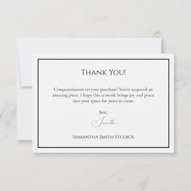 Vielen Dank, wenn jemand Ihre Kunstvorlage kauft Dankeskarte (Vorderseite)