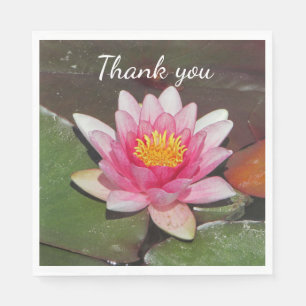 Vielen Dank Wertschätzung Meal Pink Water Lily Fot Serviette