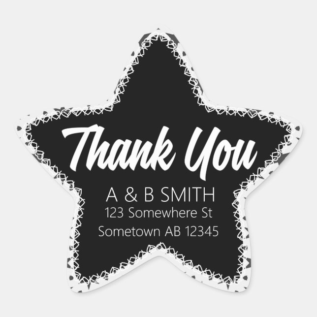 Vielen Dank, White & Black Star Sticker (Vorderseite)