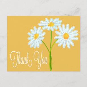 Vielen Dank White Daisy Blume Orange Post Card Postkarte