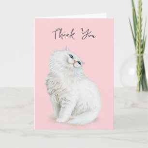 Vielen Dank, White Persian Cat Karte