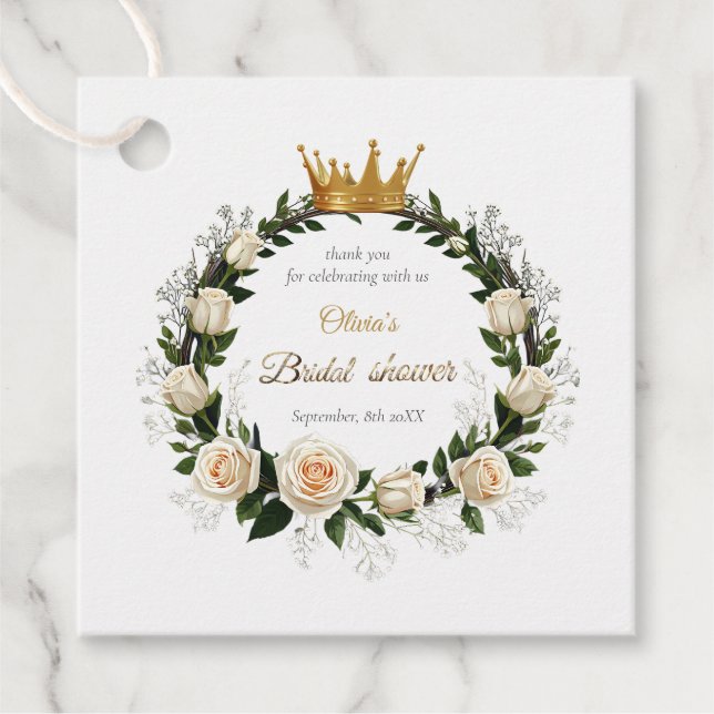 Vielen Dank White Roses & Baby's Atem Geschenkanhänger (Vorderseite)