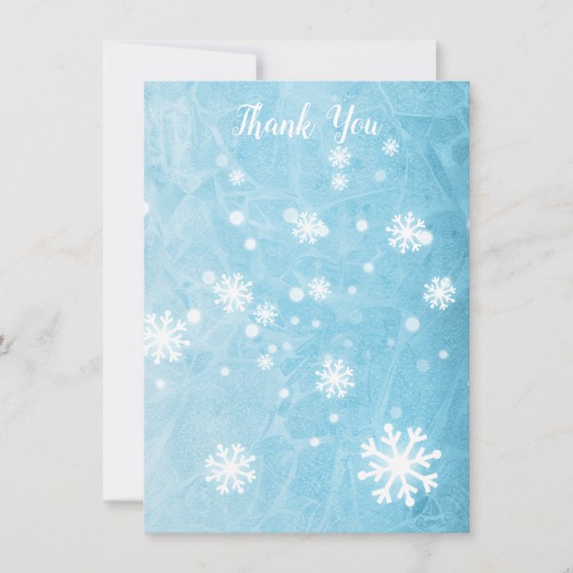 Vielen Dank Winter Snowflake Serial Text Flat Card (Vorderseite)