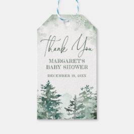 Vielen Dank Winterwald Babydusche Geschenkanhänger