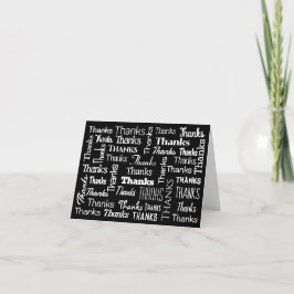 Vielen Dank Word Cloud auf schwarz Dankeskarte