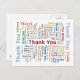 Vielen Dank Word Cloud in 5 Sprachen Postkarte (Vorne/Hinten)