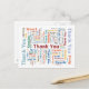 Vielen Dank Word Cloud in 5 Sprachen Postkarte (Vorderseite/Rückseite Beispiel)