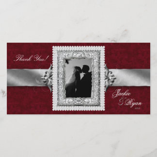 Vielen Dank Xmas Foto Card Red Jewels Dankeskarte
